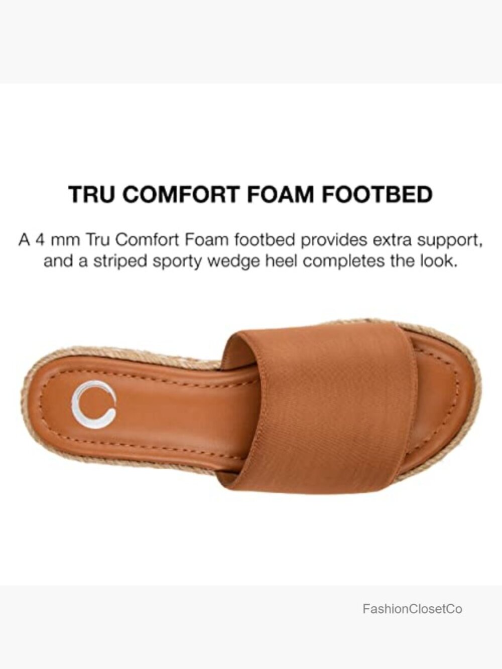 Wedge Espadrille Slide Sandals with Foam Footbed - Picture 5 of 6